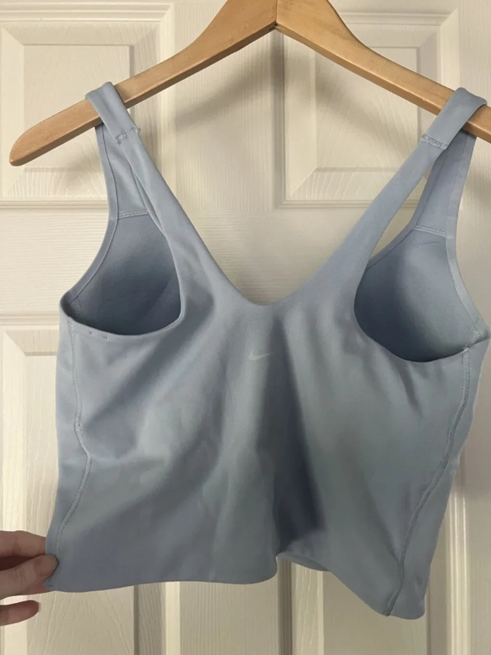 Nike Dusty Blue Longline Sports Bra Crop Tank Womens Medium - Picture 3 of 5